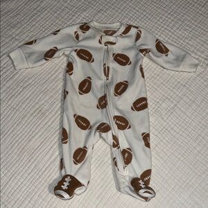 Football Print Baby One Piece Pajama
